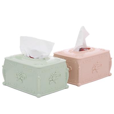 China 100% Eco-friendly Customizable Household Storage Tissue Desktop Boxes Carving Tissue Box for sale