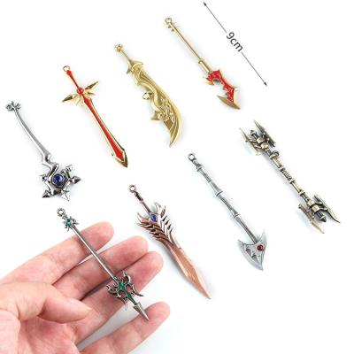 China Europe Customized Wholesale High Quality League Of Legends Sword Weapon Set Key Chain for sale