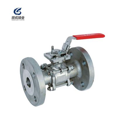 China Hot Sale General DIN 3 Flange Ball Valve PC Stainless Steel Flange Ball Valve With ISO5211 Mounting Bracket for sale