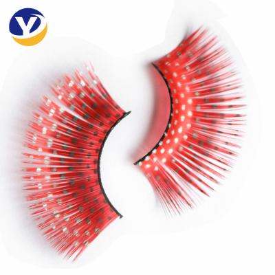 China Thick Colorful Red Eyelash Effect Chemical Fiber False Eyelashes for sale