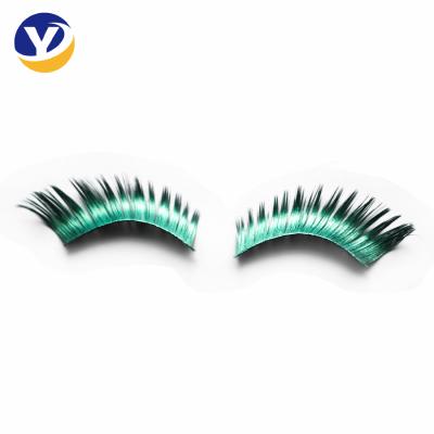 China Chemical Fiber Thick Pure Magnetic Eyelashes Manual Colored Mink Lashes False Eyelash for sale