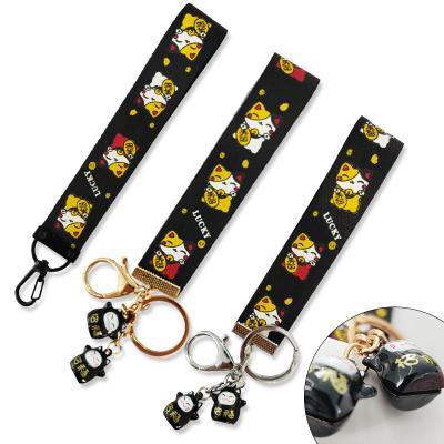 China Promotion Gift Cute Bell Key Holder Fashion Ribbon Phone Case Lucky Key Chain Lanyard Wallet Ring Women Girls Bag Car Key for sale