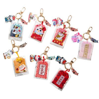 China Popular Traditional Japan Amulet Talisman Churinga Periapt Maneki Neko Lucky Fat Plutus Keychain Women Car Bag Pending for sale