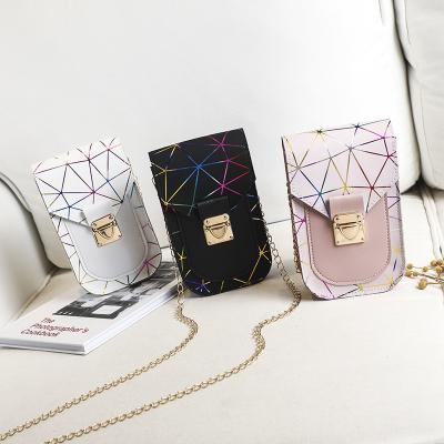 China Small square bag women bags 2021 new fashion Korean women's single color bag single shoulder bag mobile phone chain lock smallWomen for sale