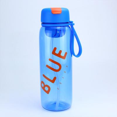 China Sustainable Wholesale Large Capacity Sports Water Cup Plastic Water Bottle With Filter Can Be Customized With Logo for sale