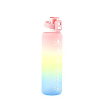 China Durable 32oz Outdoor Sports High Quality Plastic Water Bottle With Weather Marker Frosted Space Cup for sale