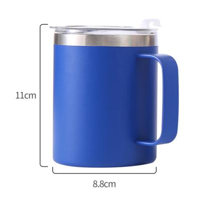 China Sustainable Wholesale 12oz Exquisite Stainless Steel Cup Colored Mug With Handle for sale