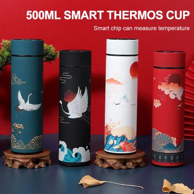 China New Sustainable Stainless Steel Vacuum Thermos Bottle Keeps Drinks Hot And Cold Insulated Water Bottle With LED Display Thermos Mug for sale