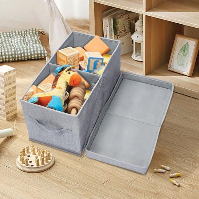 China Collapsible Folding Living Room Fabric Storage Drawer Dividers Boxes Bangles Bra and Underwear Storage Organizer for sale