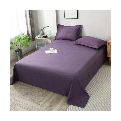 China Anti-Pull Fashion Color Purple Bed Sheet Sets 100% Cotton Bed Linen Bedding Set With Pillowcase for sale