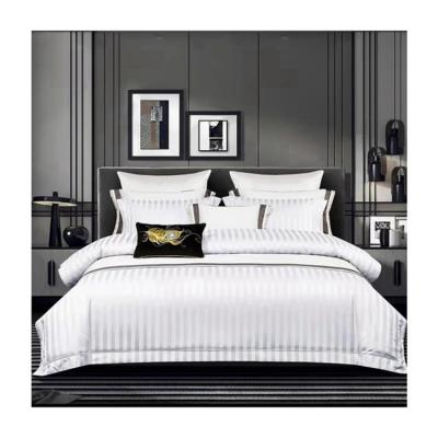 China Fasion Stripe Quality Queen Size Sheet Anti-static Bedding Sets Four Piece Sheet Set for sale