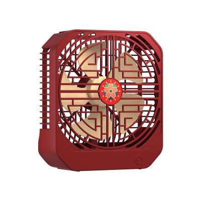 China 2022 Hotel Chinese Style Table Fan With USB 5V DC Rechargeable 3 Wind Speeds Desktop Fan for sale