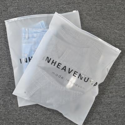 China Top Selling BIODEGRADABLE Frosted Apparel Tote Zip Lock Frosted Bags With Your Own Logo for sale