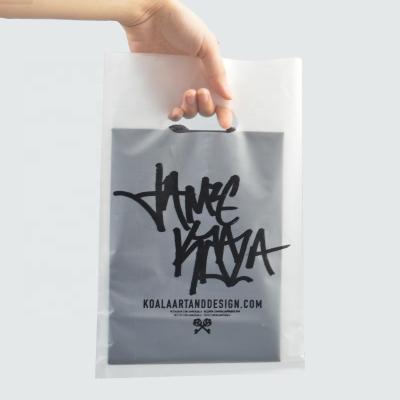 China Barrier goods handle shopping bag plastic with logo hot selling plastic carrier shopping bag pe die cut bag for clothing for sale