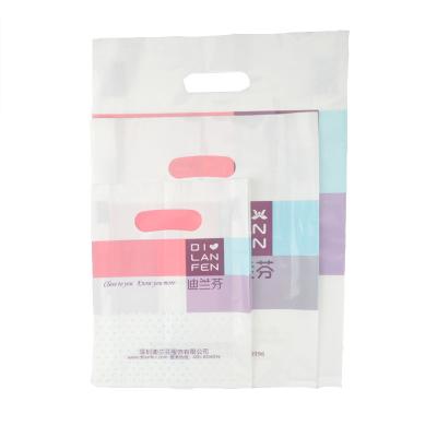 China Recyclable Wholesale Custom Plastic Shopping Patch Handle Bag Plastic Carrier Bag for sale