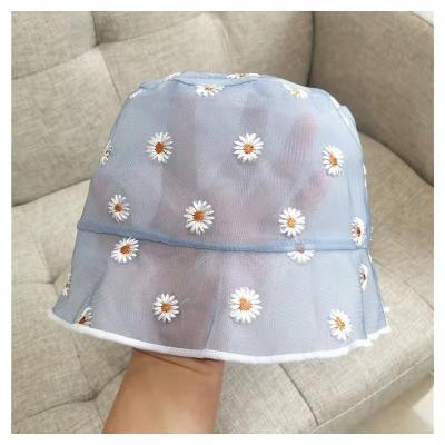 China Low MOQ Daisy Polyester Cotton Fadora Female Wholesale Summer Sun Hat Woman Parasol for sale