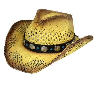 China Wholesale American High Quality Men's Straw Hats Suppliers Hollow Out Character Style Cowboy for sale