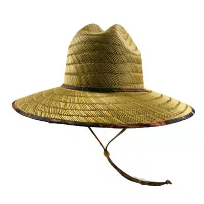 China High Quality Custom Painted Outdoor Beach Forest Lifeguard Straw Hat Men's Character for sale