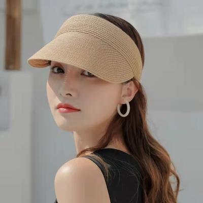 China Wholesale Character Parasol Women Summer Sun Visor Folding Border Straw Hat SPF 50 for sale