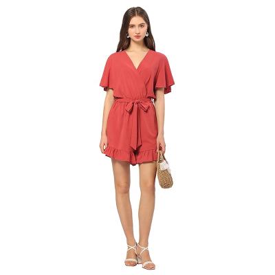 China CGYY Bohemian Jumpsuit Summer Bohemian Short V-Neck Sleeve Dress Anti-Static Women's One-Piece Casual Romper for sale