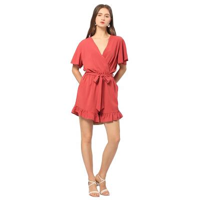 China CGYY Ladies Boho VestidoS One-Piece Jumpsuits And Rompers Anti-Static Casual V-Neck Sleeve Shorts Mini Dress for sale