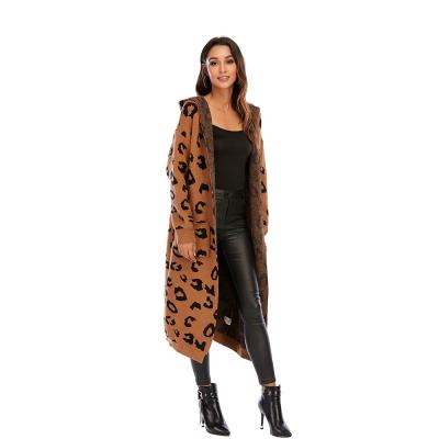 China CGYY 2021 Wholesale Women's Bohemian Front Cardigan Knit Leopard Full Cardigan QUICK DRY Sheath Hooded Women's Cardigan for sale