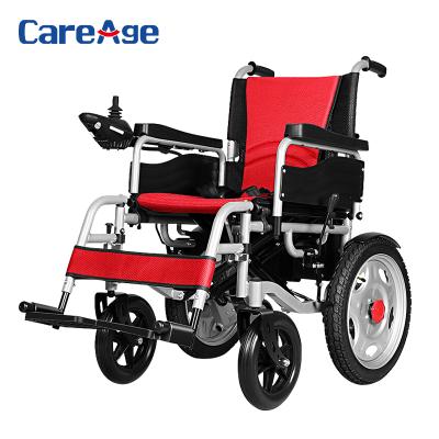 China Alumminum Ally CareAge 74502 Lightweight Folding Electric Wheelchair For The Elderly Disabled All Terrain Folding Electric Wheelchair for sale