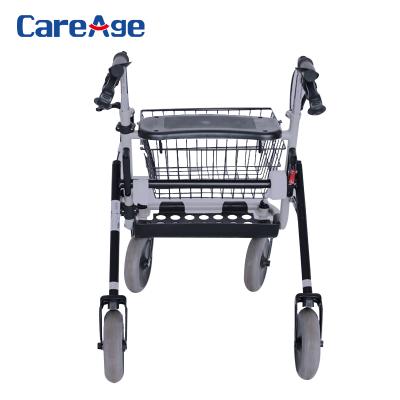 China Best Steel Upright Rollator Walker Elderly Walker Rollator, CareAge Business Folding Rollator with Seat for Elderly for sale