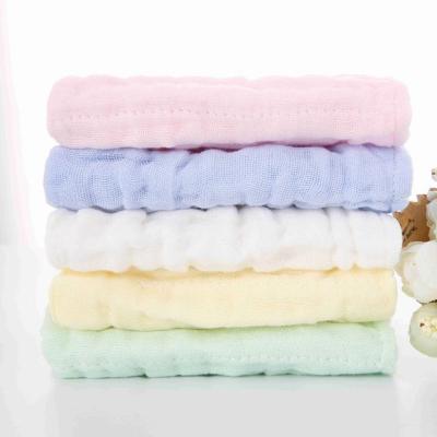 China New 6-Layer Pure Cotton Muslin Wholesale QUICK DRY Face Gauze Bath Towel Washcloth Baby Hook Towel Cleaning Handkerchief For Baby for sale