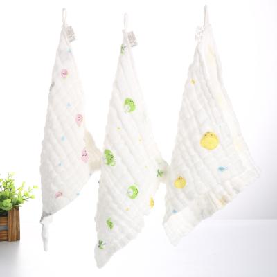 China Wholesale New Muslin 6-Layer Jacquard Cotton Pure Face Gauze Bath Towel Washcloth Baby Hook Towel Cleaning Handkerchief For Baby for sale