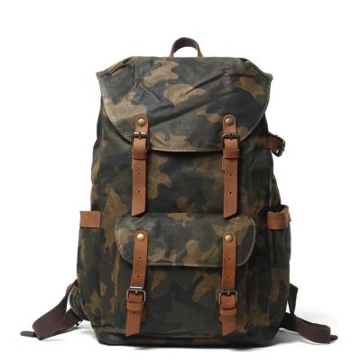 China Military Portable Factory Backpack Custom Camouflage Pattern Water Resistant Canvas Camping Mochila For Outdoor Survival for sale