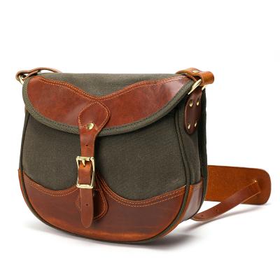 China Durable 20 Oz Waxed Waterproof Canvas Italy Saddle Leather High End Purse Bags Casual American Messenger Crossbody Bag for sale