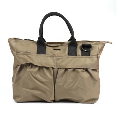 China Guangzhou Ladies Casual Handbag Waterproof Plain Waterproof Khaki Zipper Nylon Shoulder Bags for sale