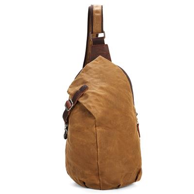 China Factory Durable Custom Logo Waterproof Canvas Single Chest Bag Retro Single Sling Bags for sale