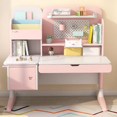 China Eco-Friendly Growable Kids Table Ergonomic Study Desk Kids Tables Height Adjustable Desk With Book Shelves Kids Furniture for sale