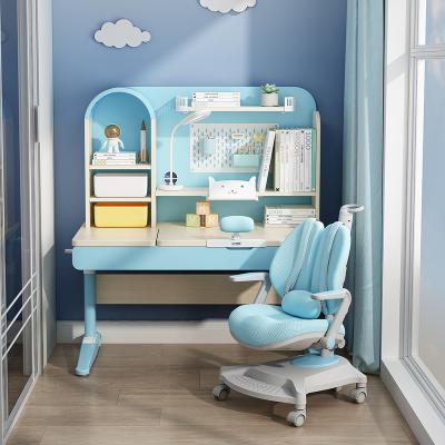 China Fineyes Eco-Friendly Spot Stock Kids Study Desk Kids Tables Height Adjustable Ergonomic Desk With Bookshelves Kids Furniture for sale