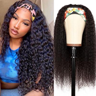 China Blonde Jerry Curl Body Wave Hair Band Wig Headband Hair Band Wig for sale