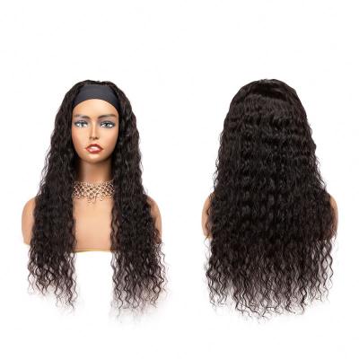 China Jerry Curl Headband Wig Deepwave Hair Band Hair Wigs Headband Wig Wraps Hair Bands for sale