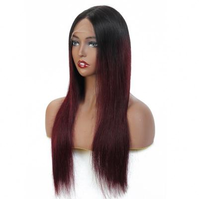 China 100% Human Hair Lace Front Wig Silky Straight Wigs Pre Plucked Human Hair Lace Front Wig for sale