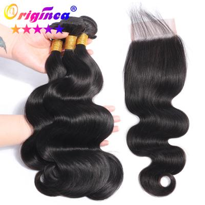 China Cheap Raw Remy Mongolian Body Wave Hair Weave Body Wave Hair Bundles With Lace Closure/Headband for sale