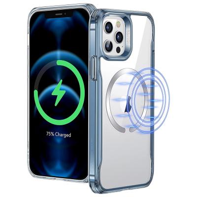 China Shockproof Shockproof Transparent Magnetic Case with Wireless Charging for iPhone 13 Max 12 Series Samsung Galaxy Google for sale