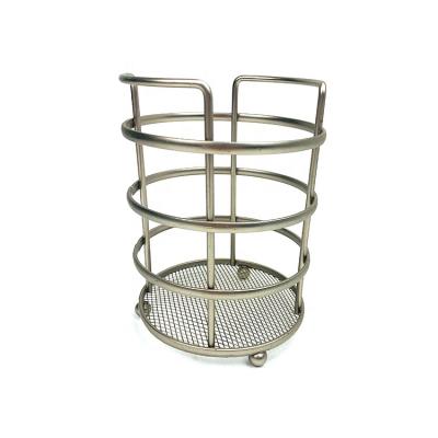 China Hot Selling Minimalist Vintage Metal Wire Cutlery Rack Kitchen Tools Basket for sale