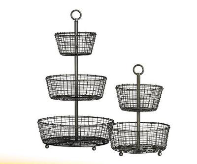 China New Hot Selling High Quality Viable Kitchen Metal Wire Fruit Rack Storage Vegetable Basket for sale