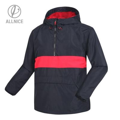 China Bosideng OEM Men's High Street 1/4 Zipper Hoodie Contrast Color Boy Anorak Gym Breathable Sports Running Breathable Pullover Jacket for sale