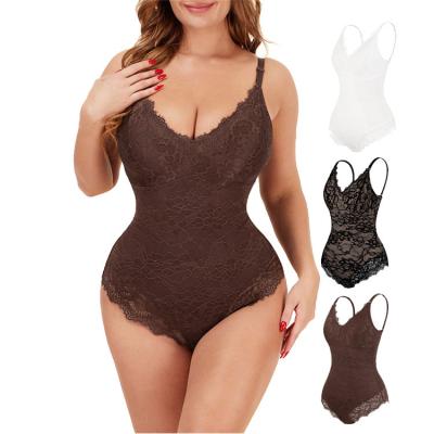 China Shapewear 2022 White Breathable One Piece Body Shaper Body Shaper Tummy Control Private Label Workout Lace Lingerie Jumpsuit for sale