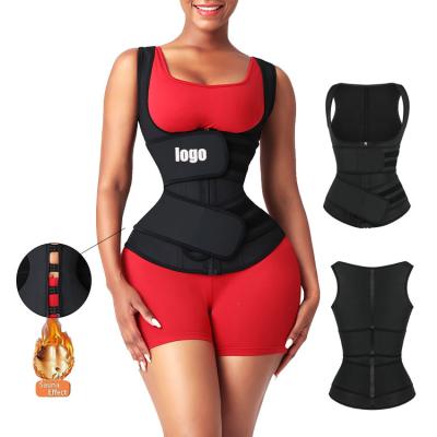 China QUICK DRY Custom Wholesale Custom Check Logo HEXIN steel bone women belly vest latex waist trainer for sale