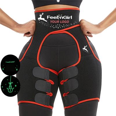 China Customs Service Antibacterial Christmas Printing Fat Burning Reflective Shaper Thigh Shapers Neoprene Waist Trainer for sale