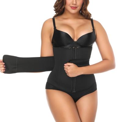 China 2019 Hot Selling Antibacterial Slimming Neoprene Black Mesh Stitching Belt Waist Trainer Shaper Women for sale