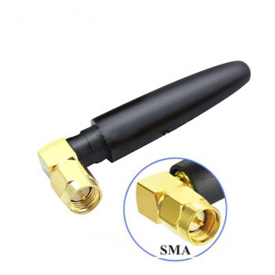 China 2.4ghz 2.0 DBI wifi antenna 5cm SMA right angle stubby right angle rubber antenna Power-A1704 for sale