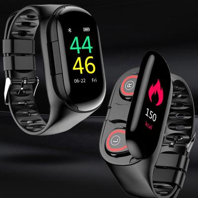 China New Design GPS Navigation M1 Smart Watch with Wireless Heart Rate Monitor Headphone Smart Wristband 2-in-1 Sports Watch Fitness Wristband. for sale